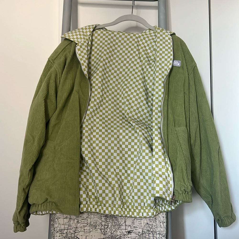 Reversible light green corduroy jacket